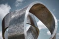 Steel sculpture `Wandering the immeasurable` by artist Gayle Hermick at CERN, Meyrin, Geneva, Switzerland. Royalty Free Stock Photo