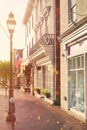 Romantic stroll on Main Street in historic downtown Annapolis, Maryland, USA.