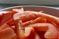 Freshly cut juicy paprika or bell pepper Royalty Free Stock Photo