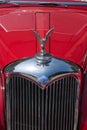 Riley RMC 1950 vintage car detail. Mascot bird and logo over car grill Royalty Free Stock Photo