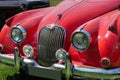 Jaguar vintage car from 1958. Model XK 150 SE OTS. Front part of car.