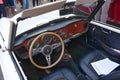 Triumph TR4 automobile 1964 Interior view. Car show, Germany. Royalty Free Stock Photo