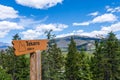 Mount Tekarra Signpost in Jasper National Park. Alberta, Canada Royalty Free Stock Photo