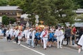 Children carrying Kodomo Mikoshi in Saga Matsuri parade. Arashiyama, Kyoto, Japan Royalty Free Stock Photo
