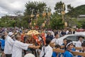 Children carrying Kodomo Mikoshi in Saga Matsuri parade. Arashiyama, Kyoto, Japan Royalty Free Stock Photo