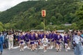 Kenboko sacred spear balancing in Saga Matsuri procession. Arashiyama, Kyoto, Japan Royalty Free Stock Photo