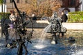 Kinetic fountain sculpture of Tinguely-Brunnen moving in water. Basel, Canton of Basel-Stadt, Switzerland Royalty Free Stock Photo