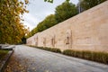 Statues of Calvin and Farel on Reformation Wall monument. Geneva, Switzerland Royalty Free Stock Photo