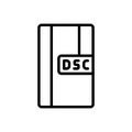 Black line icon for Dsc, application and file Royalty Free Stock Photo