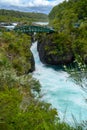 Adventure and nature at the PetrohuÃ© Falls. Chile. Royalty Free Stock Photo