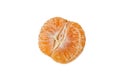 Peeled tangerine or mandarin fruit isolated on white background. Royalty Free Stock Photo