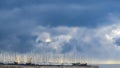 View of Flisvos marina at sunrise. Piraeus, Greece