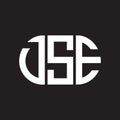 DSE letter logo design on black background. DSE creative initials letter logo concept. DSE letter design Royalty Free Stock Photo
