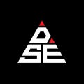 DSE triangle letter logo design with triangle shape. DSE triangle logo design monogram. DSE triangle vector logo template with red Royalty Free Stock Photo