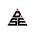 DSE triangle letter logo design with triangle shape. DSE triangle logo design monogram. DSE triangle vector logo template with red Royalty Free Stock Photo