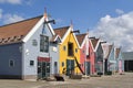 A row of scandinavian style colored houses in Zoutkamp Royalty Free Stock Photo