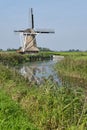View on a traditional thatched dutch windmill in Hantum Royalty Free Stock Photo