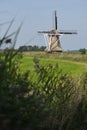 View on a traditional thatched dutch windmill in Hantum Royalty Free Stock Photo