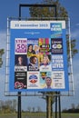 Billboard with posters for the upcoming Dutch elections in November 2023