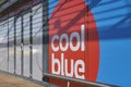 Coolblue logo on a store window in Leeuwarden Royalty Free Stock Photo
