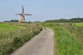 View on a traditional thatched dutch windmill in Hantum Royalty Free Stock Photo