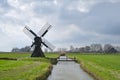 The Terpzigt windmill near Marssum in Friesland The Netherlands