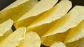 Closeup of a group of empty yellow taco shells Royalty Free Stock Photo