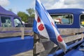 Closeup of a Frisian flag on an old American oldtimer pickup truck Royalty Free Stock Photo