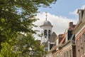 View of the bell tower of the 17th century town hall of Dokkum Royalty Free Stock Photo