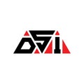 DSI triangle letter logo design with triangle shape. DSI triangle logo design monogram. DSI triangle vector logo template with red Royalty Free Stock Photo