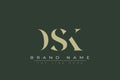 DSK abstract letter logo design Royalty Free Stock Photo