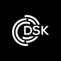 DSK letter logo design on black background. DSK creative initials letter logo concept. DSK letter design Royalty Free Stock Photo