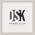 DSK Minimal Vector Logo - Simple Business Logo for Initials D, S and K Royalty Free Stock Photo