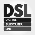 DSL - Digital Subscriber Line acronym concept