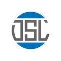 DSL letter logo design on white background. DSL creative initials circle logo concept