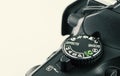 DSLR camera dial close-up. that shows the shooting mode dial Royalty Free Stock Photo
