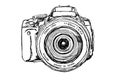 DSLR Camera - front view Royalty Free Stock Photo