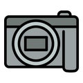 Dslr camera icon, outline style