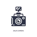 dslr camera icon on white background. Simple element illustration from cinema concept Royalty Free Stock Photo