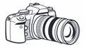 DSLR camera, photography equipment and digital imaging tool vector design Generative AI