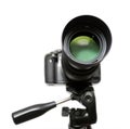 DSLR camera on tripod Royalty Free Stock Photo