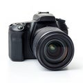 DSLR camera on white background Royalty Free Stock Photo