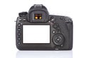 DSLR camera with white screen on white Royalty Free Stock Photo