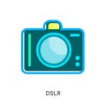 dslr logo isolated on white background for your web, mobile and