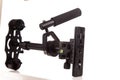 DSLR steadicam flycam,Steadicam - a device to stabilize the camcorder. Isolated on white background