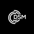 DSM letter logo design on black background. DSM creative initials letter logo concept. DSM letter design