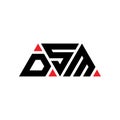 DSM triangle letter logo design with triangle shape. DSM triangle logo design monogram. DSM triangle vector logo template with red Royalty Free Stock Photo