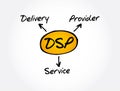 DSP - Delivery Service Provider acronym, business concept Royalty Free Stock Photo