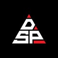 DSP triangle letter logo design with triangle shape. DSP triangle logo design monogram. DSP triangle vector logo template with red Royalty Free Stock Photo