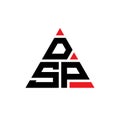 DSP triangle letter logo design with triangle shape. DSP triangle logo design monogram. DSP triangle vector logo template with red Royalty Free Stock Photo